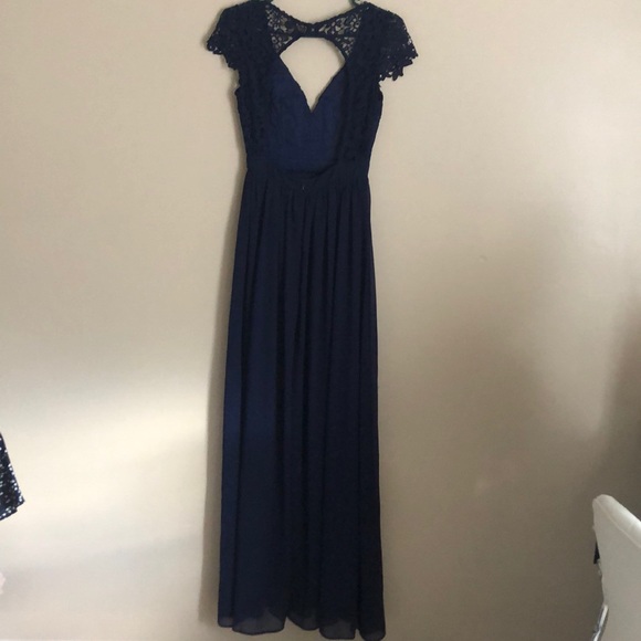 Saved by the Dress Navy Blue Evening Gown - Picture 4 of 4